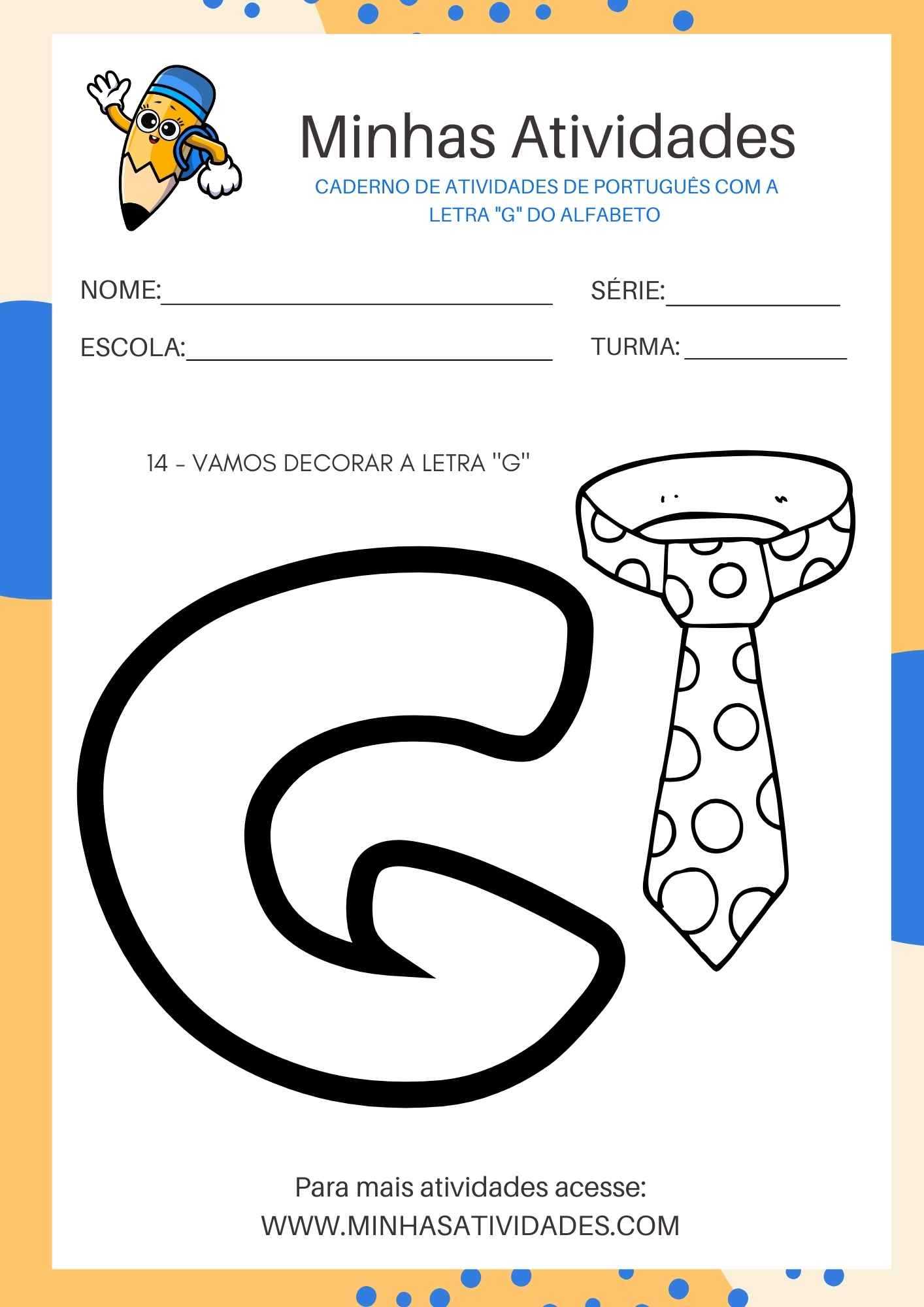 letra G vs letra J: diferenças e atividades comparativas