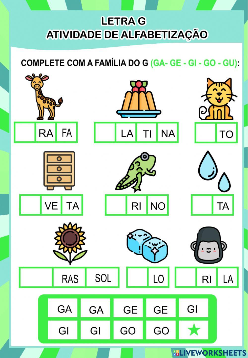 erros comuns ao ensinar a letra G e como evitá-los