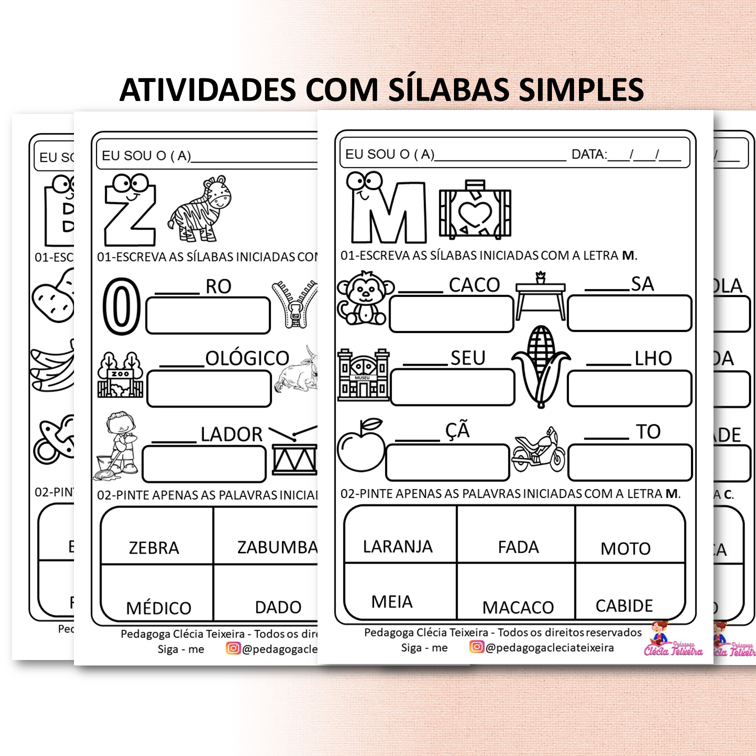 letra m para colorir