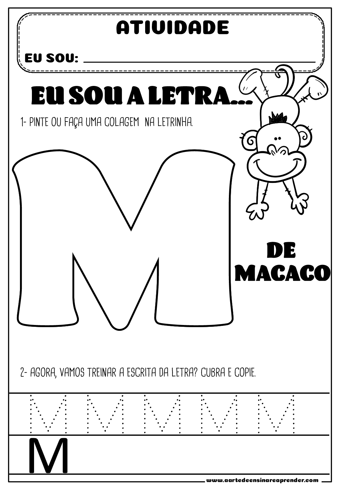 ditado com a letra m