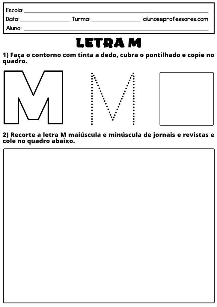 atividades online letra m