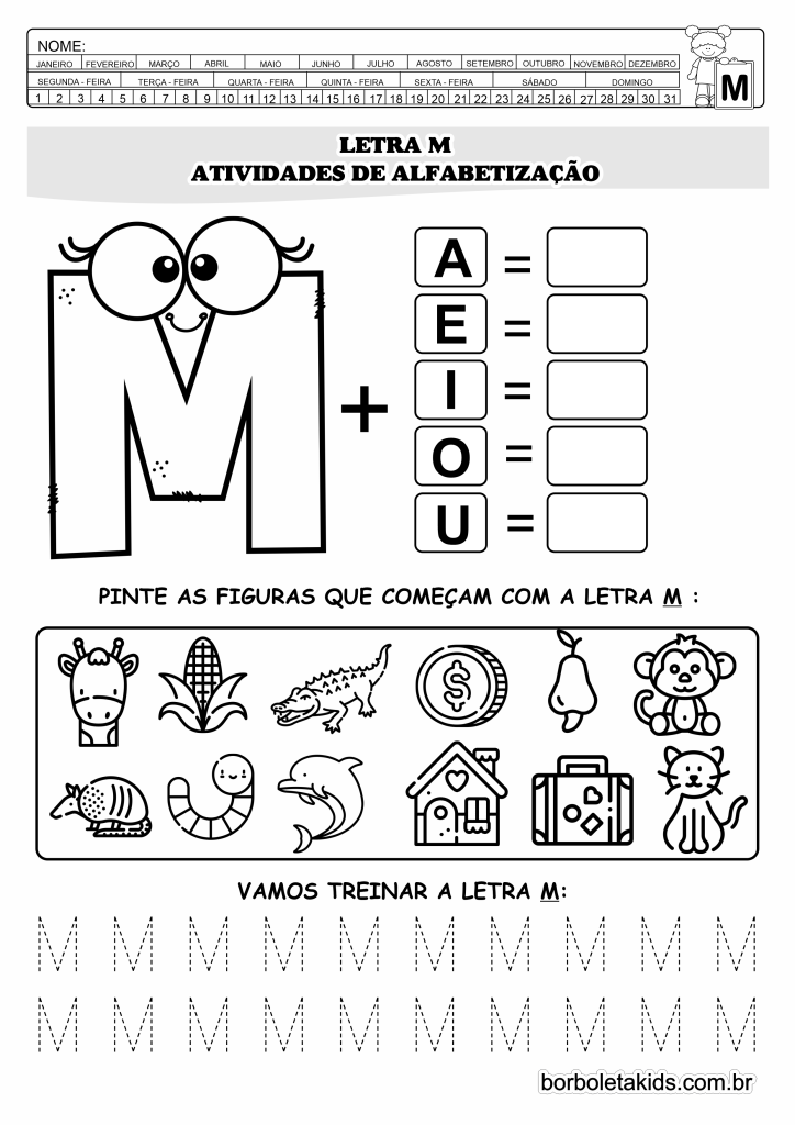 família silábica da letra m