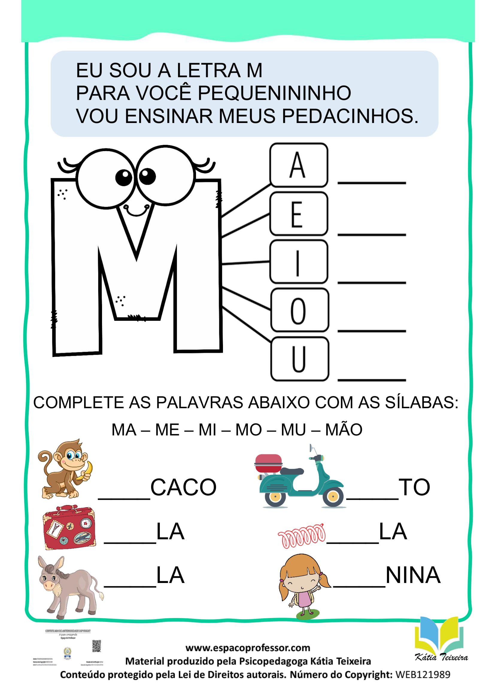 traçado da letra m