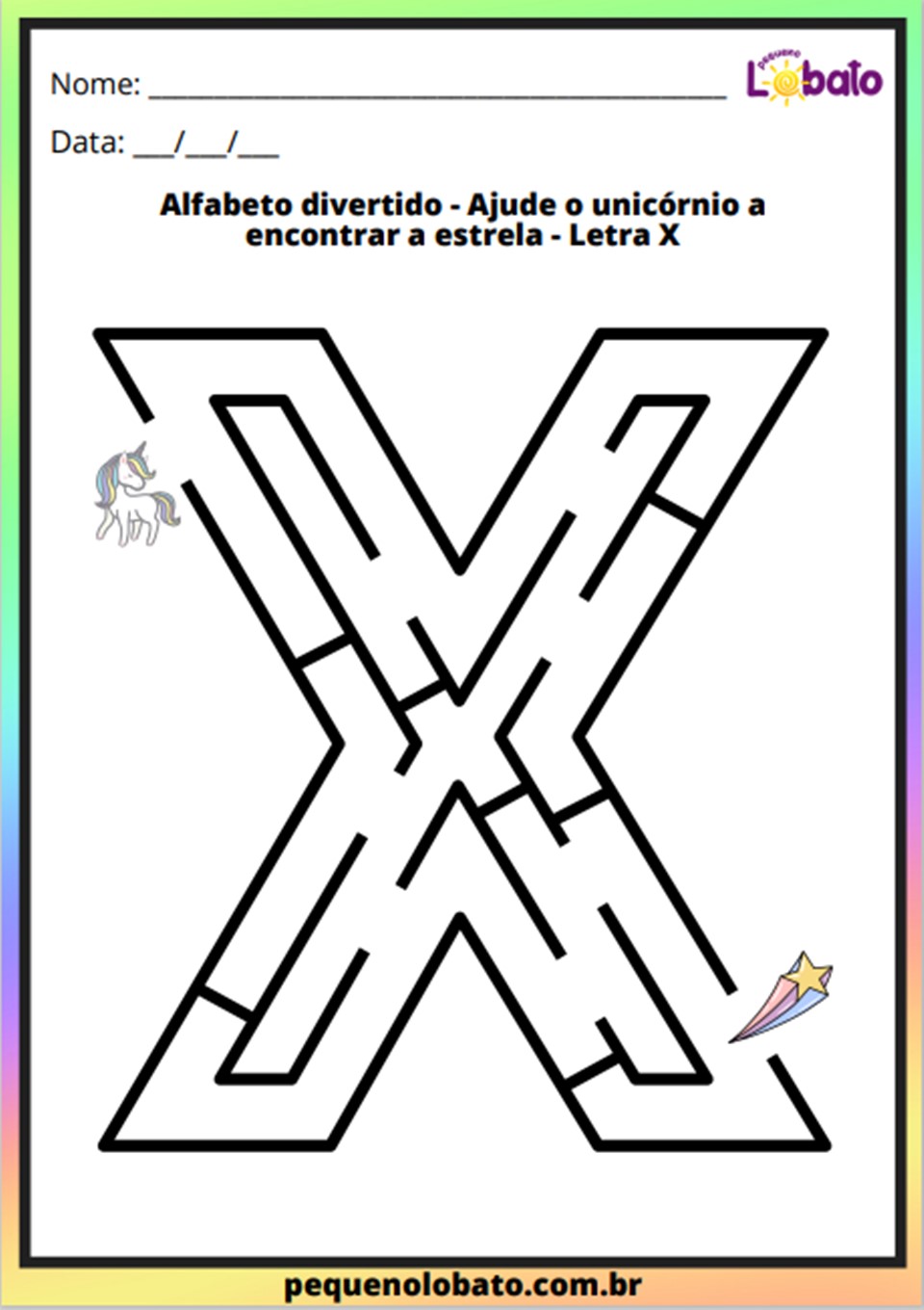 custo de materiais para atividades com a letra X