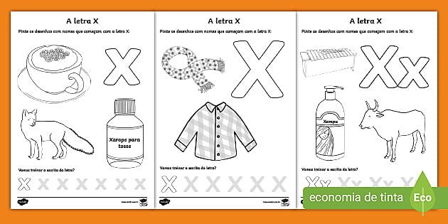 atividades de alfabetização com a letra x