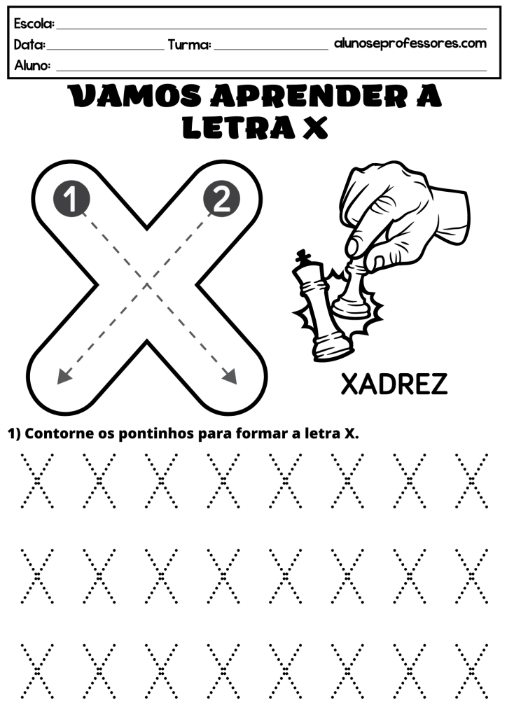 atividades criativas para ensinar a letra X