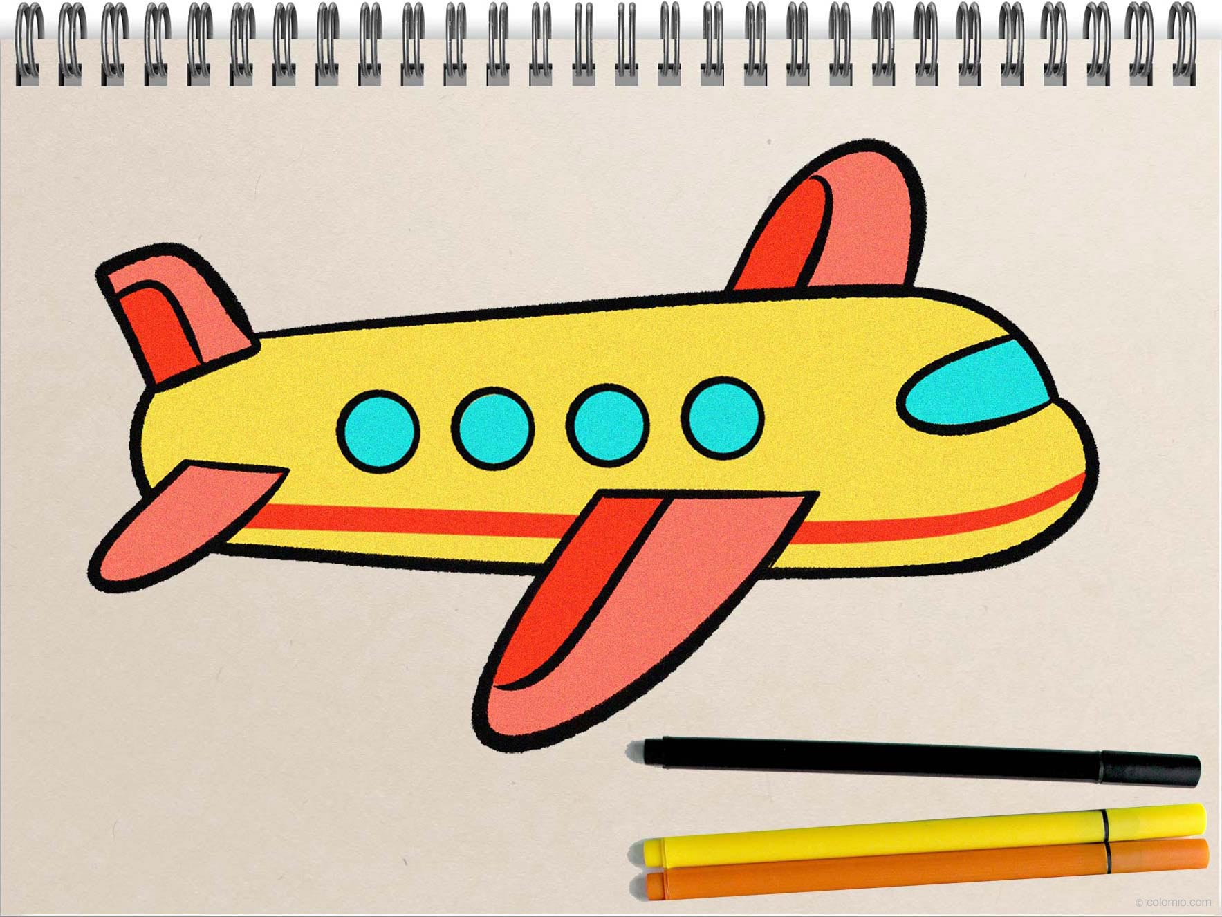 desenho de avião de combate vs avião comercial para colorir