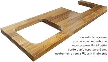 bancada de madeira rústica para pia