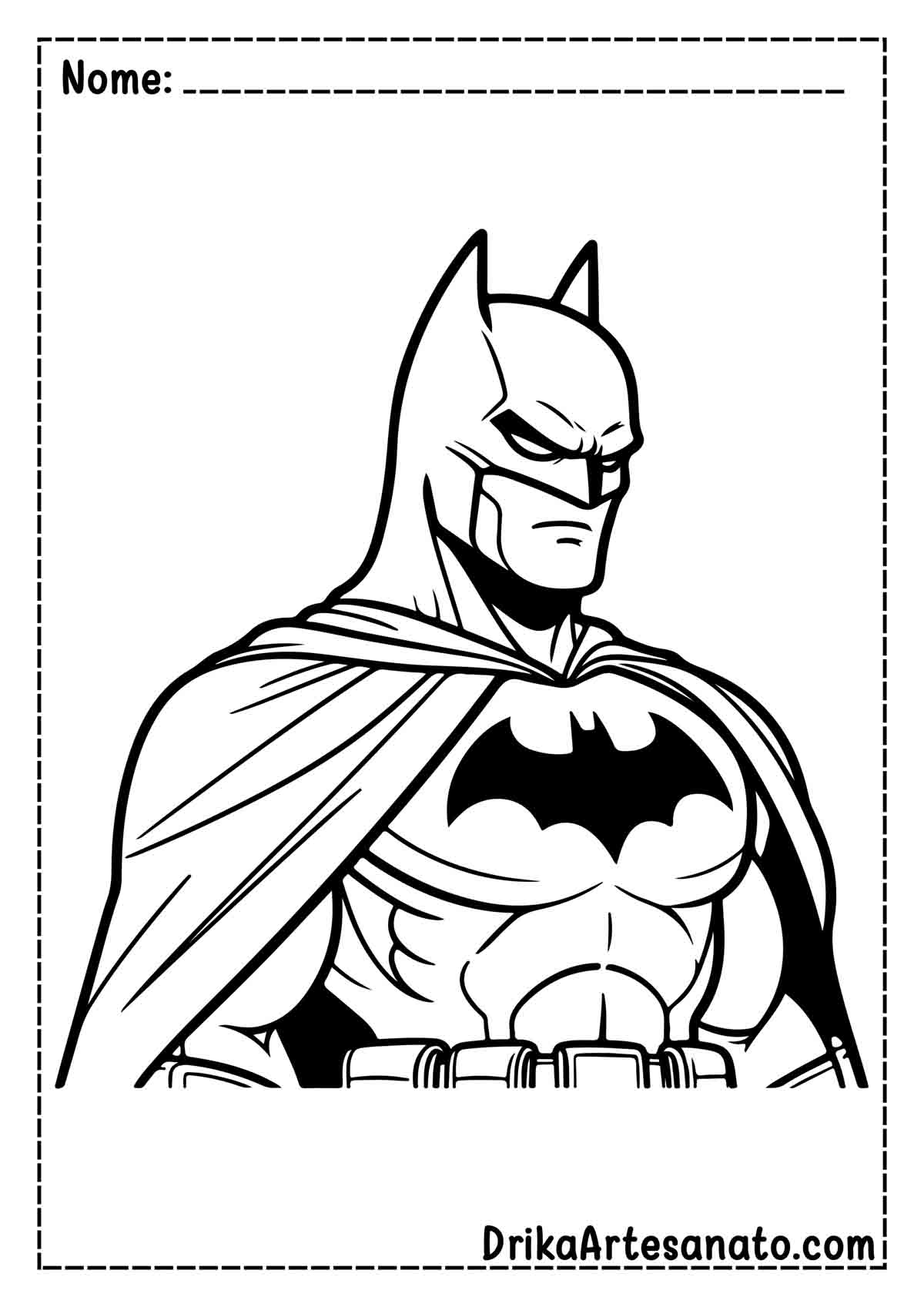Batman em preto e branco para colorir