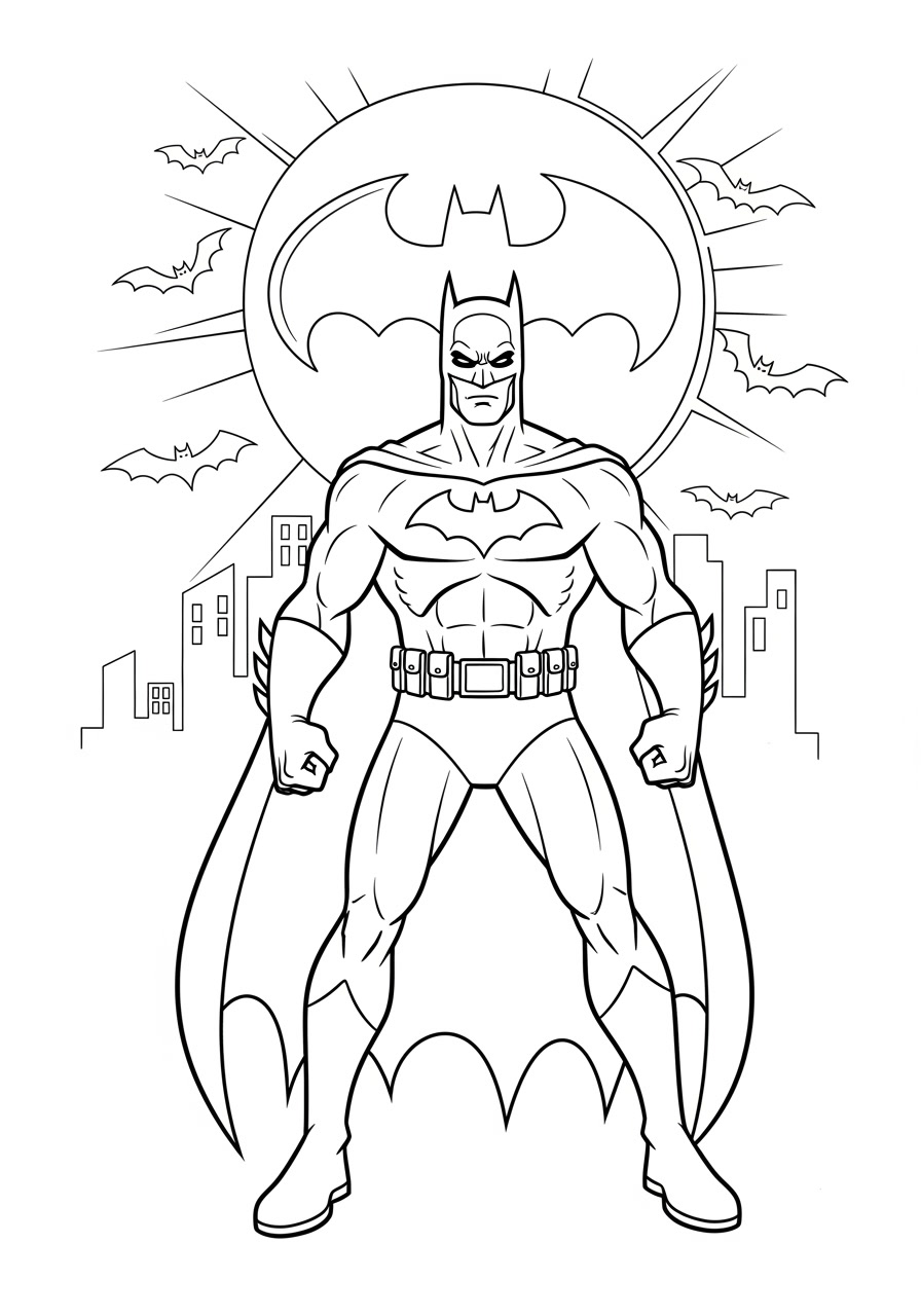 Batman em ação para colorir