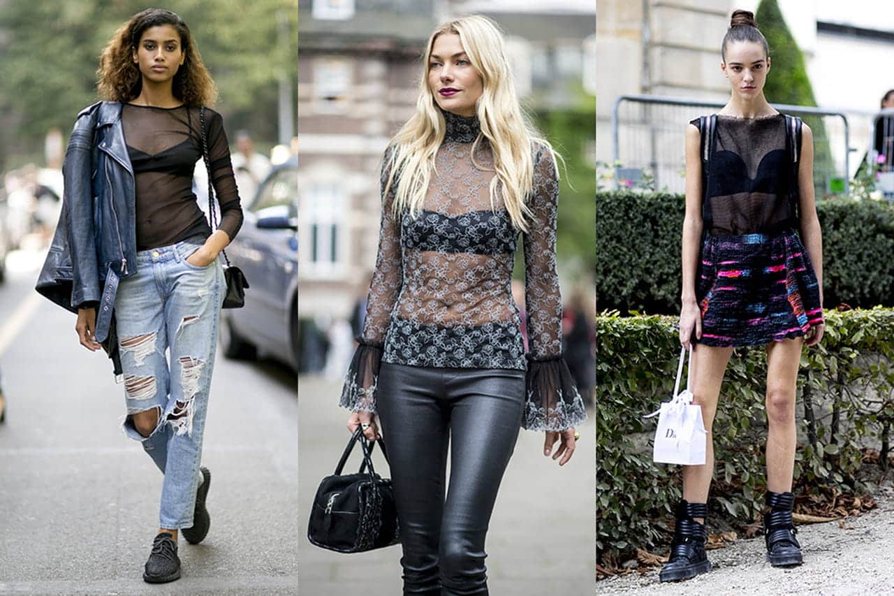 como usar blusa preta transparente