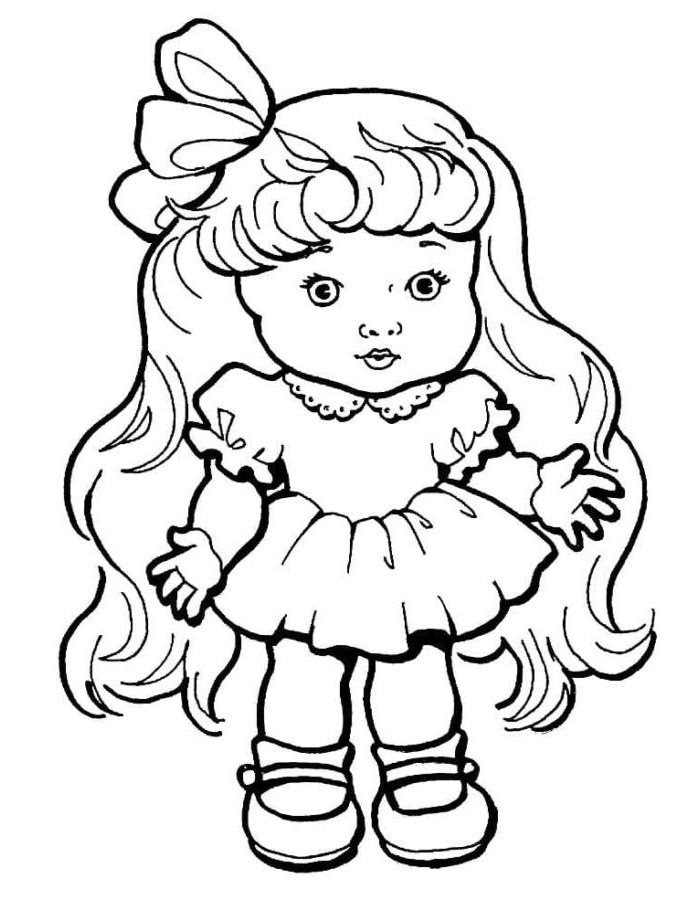 desenho de boneca estilo Chibi para colorir