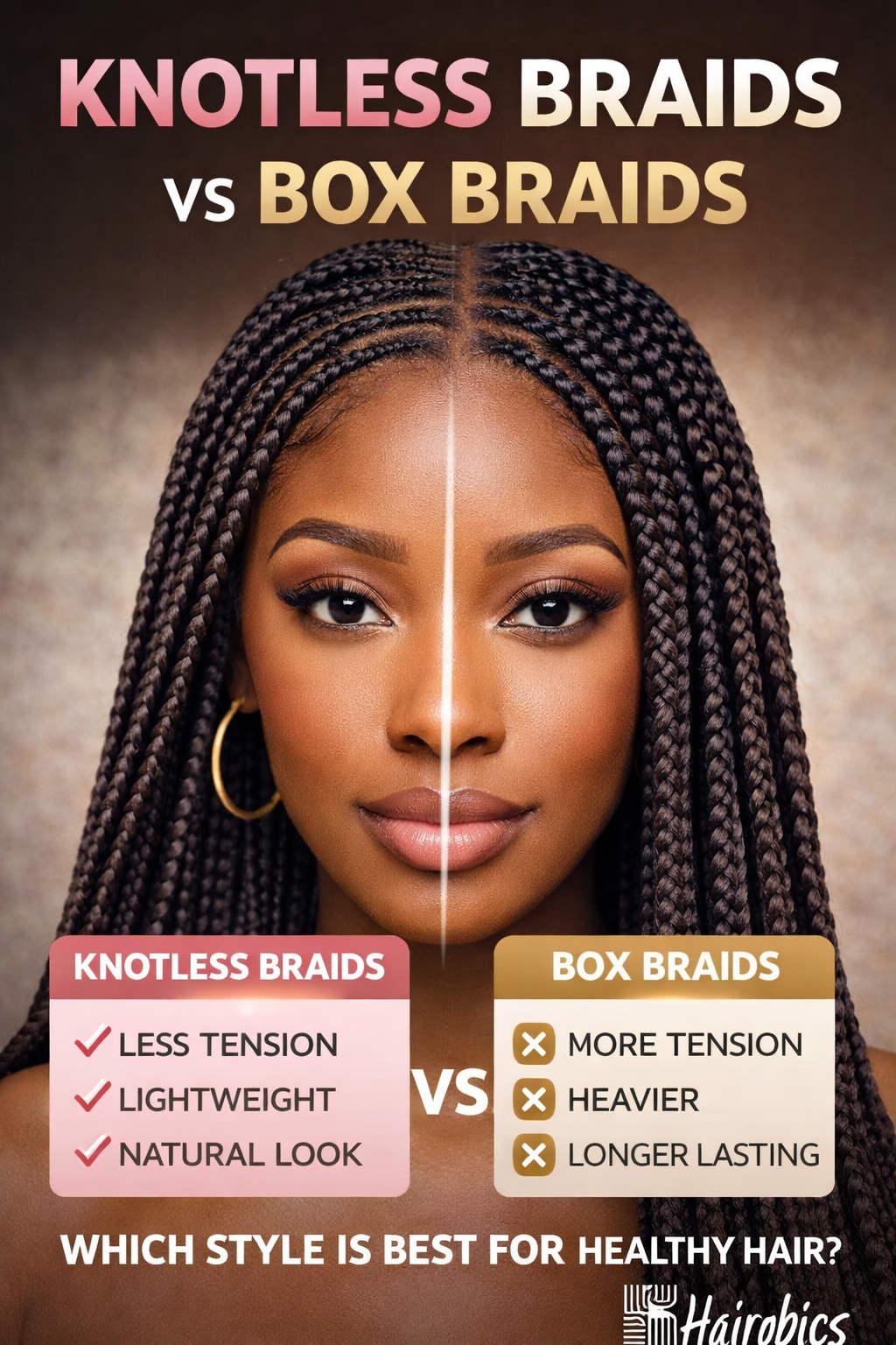 box braids vs knotless braids qual escolher