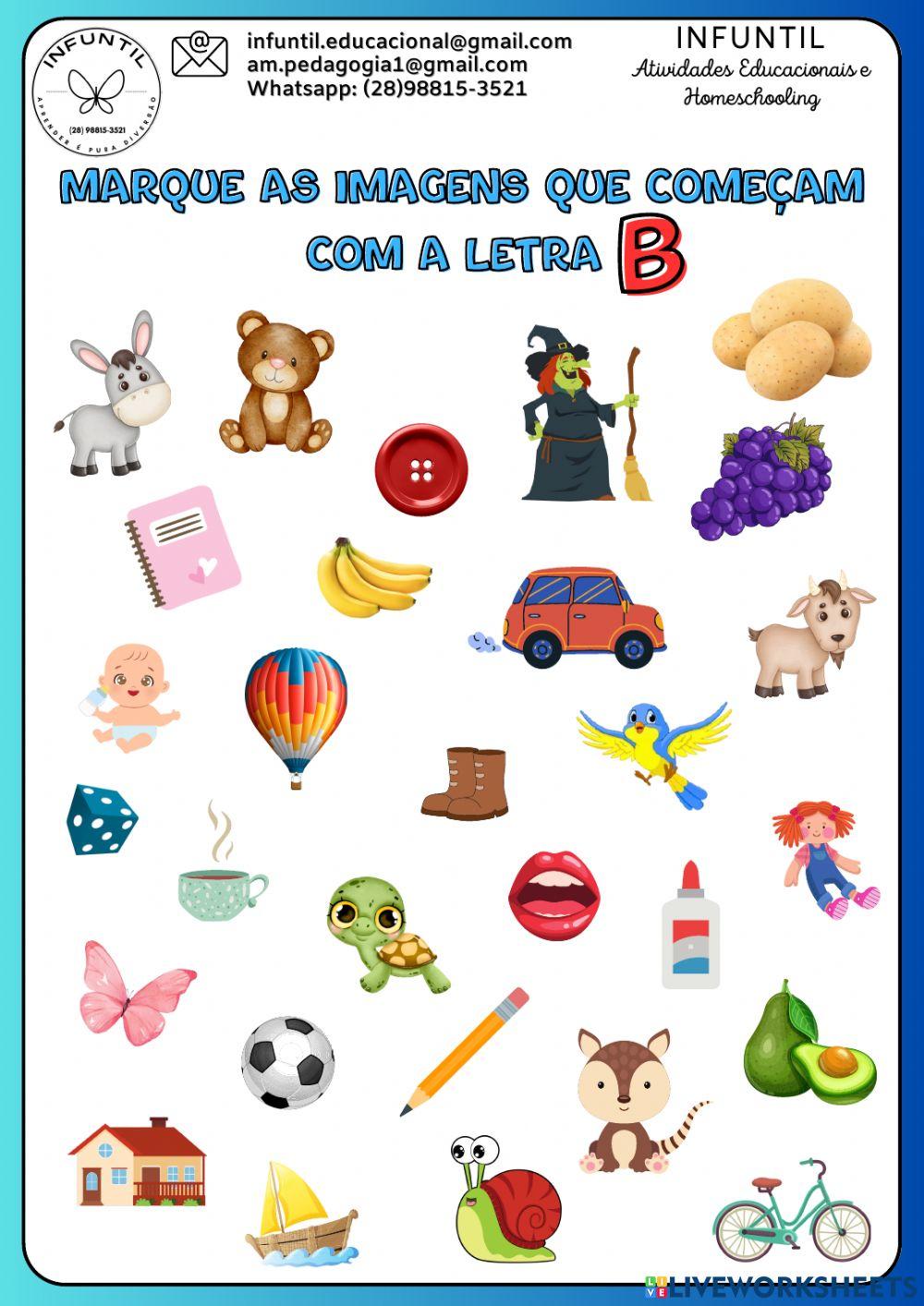 brinquedos com a letra B para adedonha