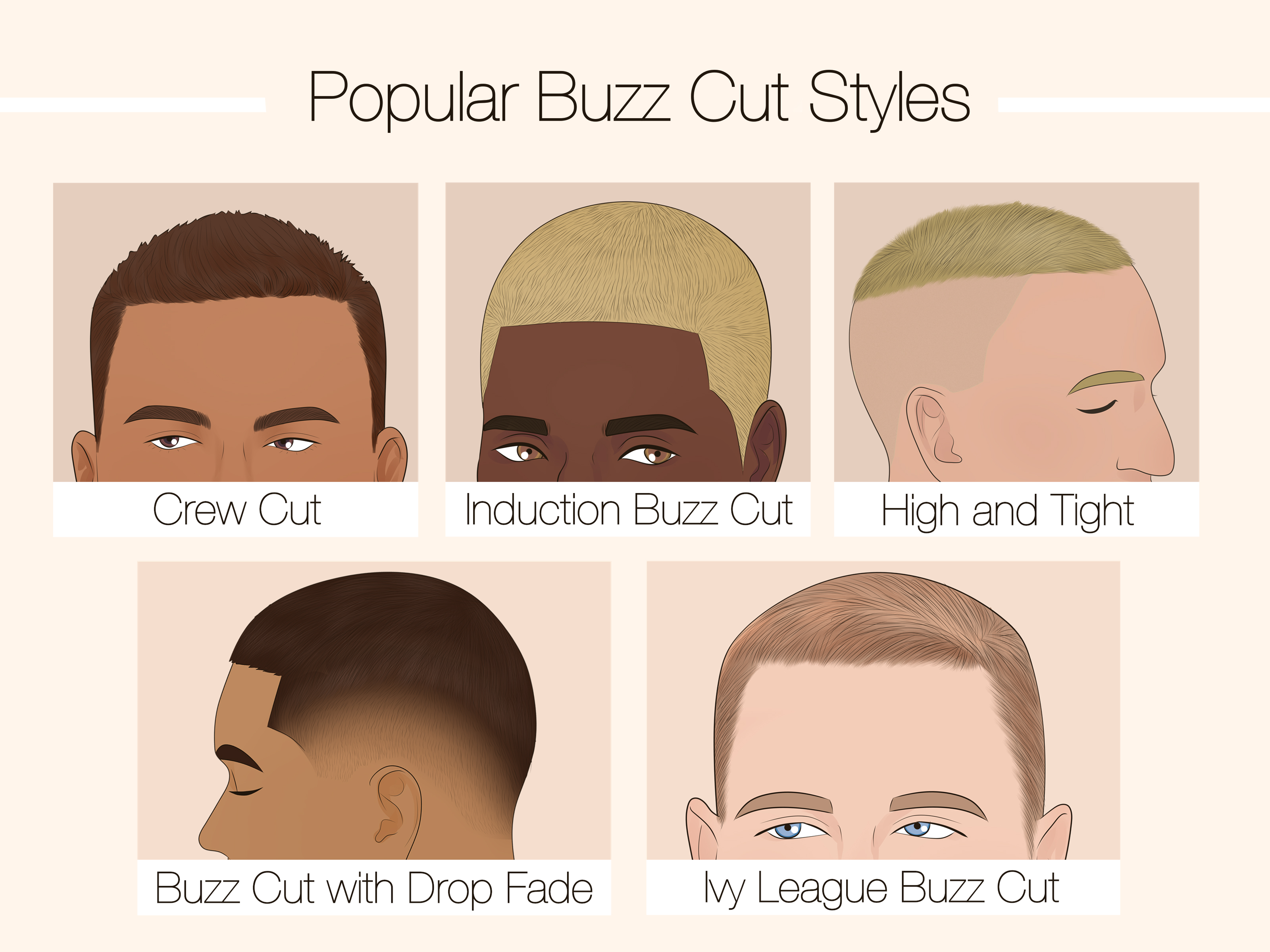 melhores estilos buzz cut e crew cut para homens