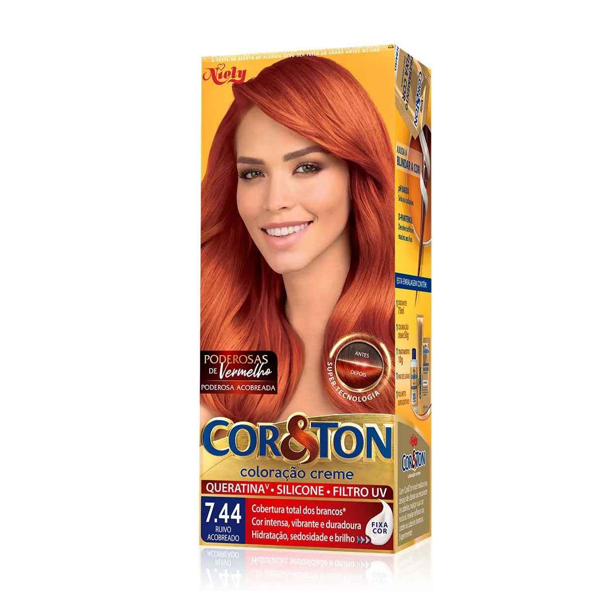 Cabelo acobreado longo