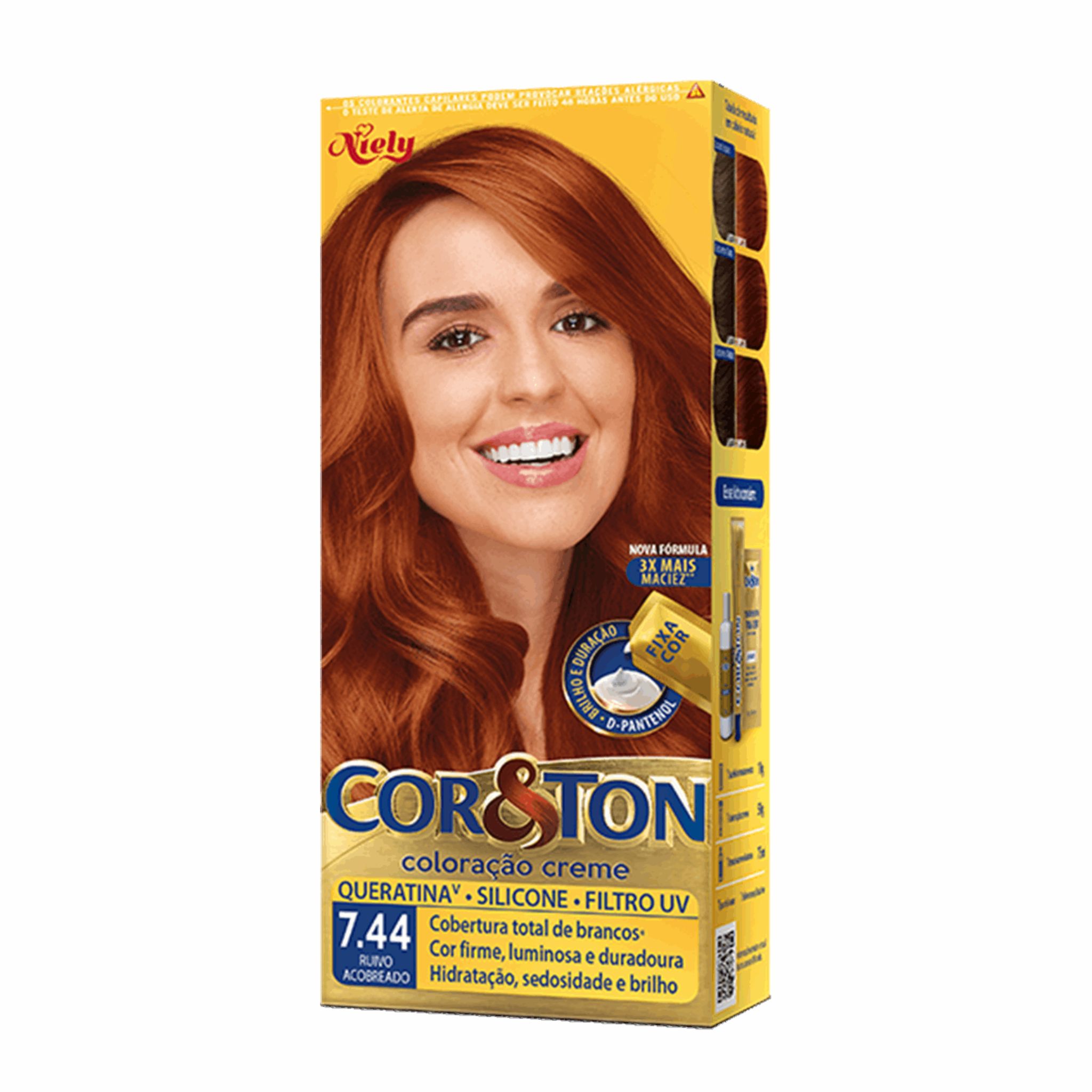 Cabelo acobreado em pele clara