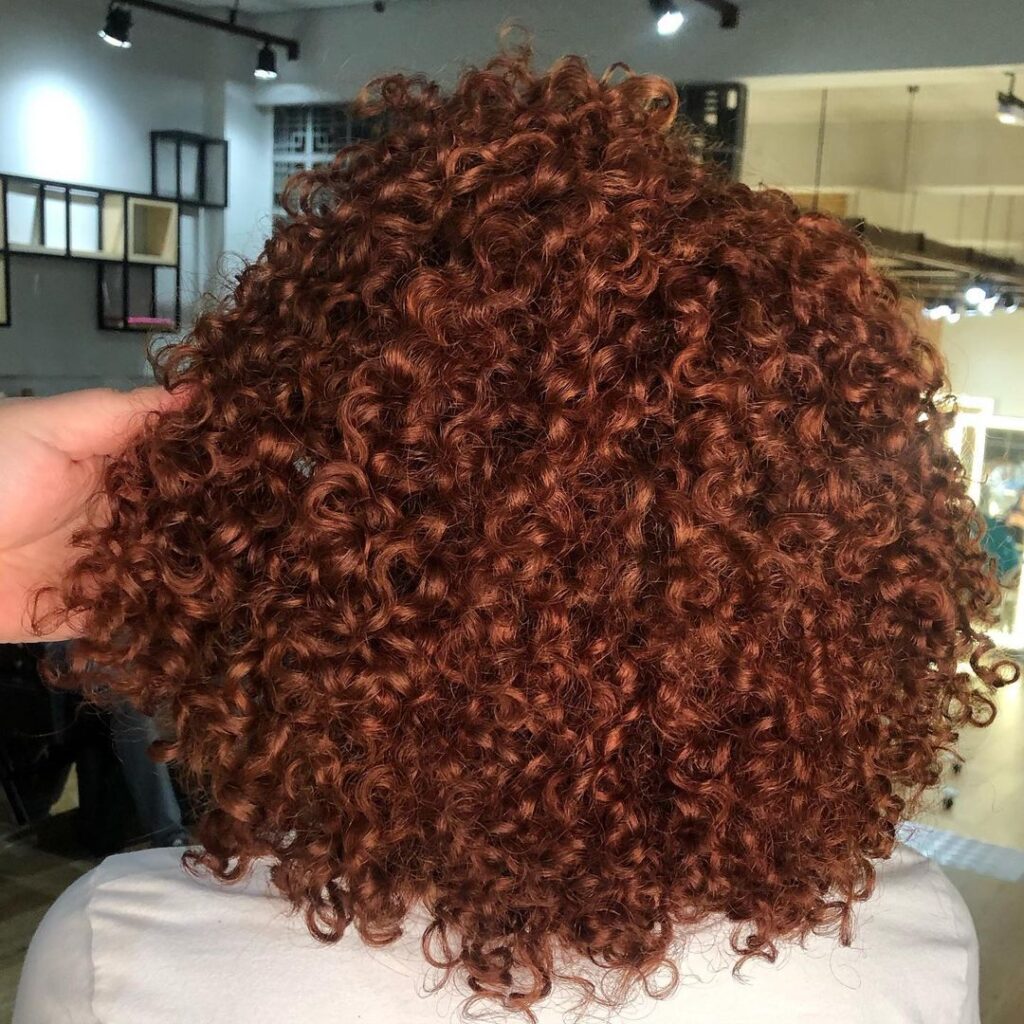Cabelo Cacheado Ruivo Escuro
