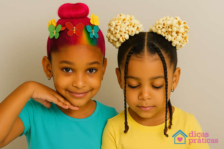 ideias cabelo maluco criativo para crianças