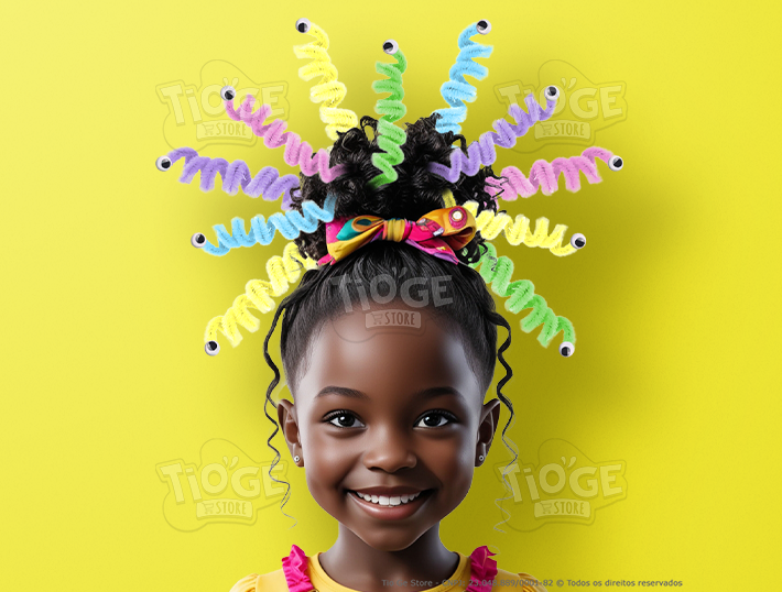 ideias de cabelo maluco para crianças cacheadas