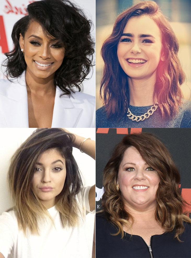cabelo médio para rosto oval