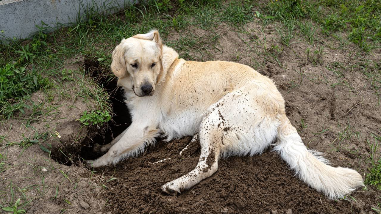 por que meu cachorro cava o chão