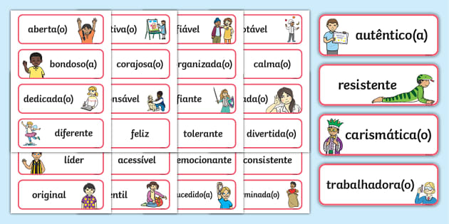 características com a letra t