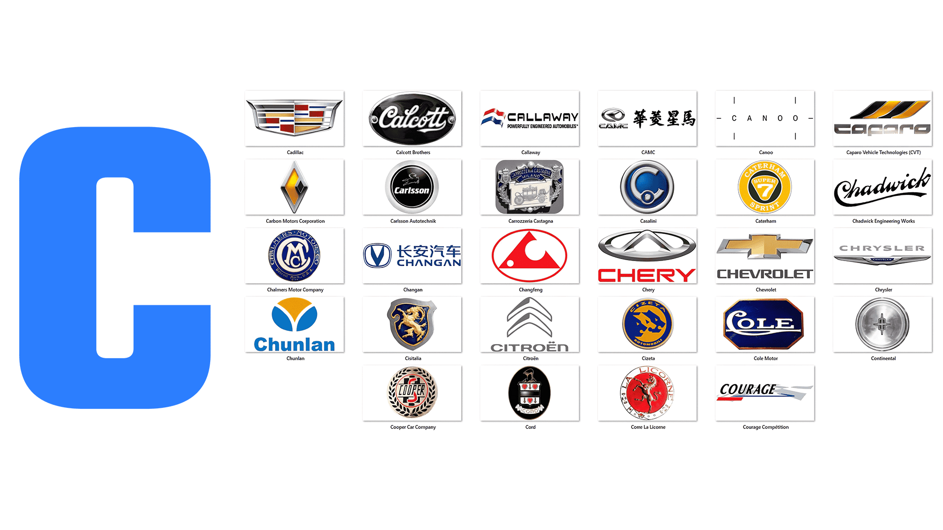 modelos de carros de luxo com C