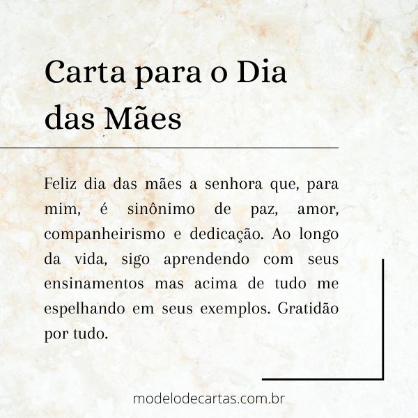 carta para o dia das maes