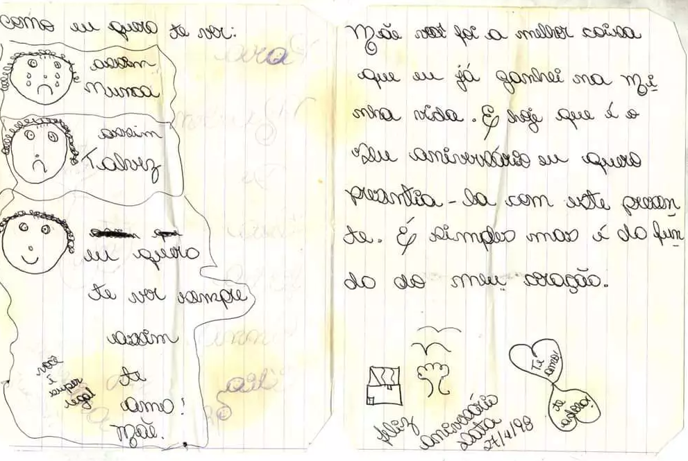 carta para o dia das maes