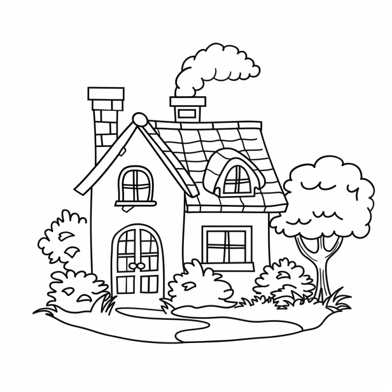 casas para colorir de fazenda