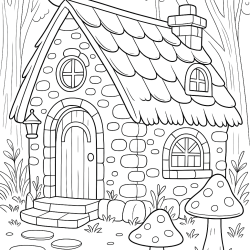 casas para colorir de campo