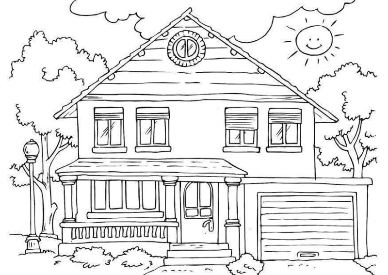 desenho de casa simples para colorir