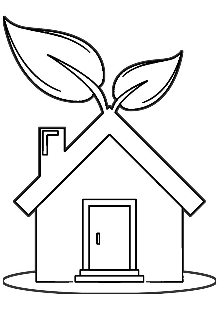 desenho de casa simples para colorir
