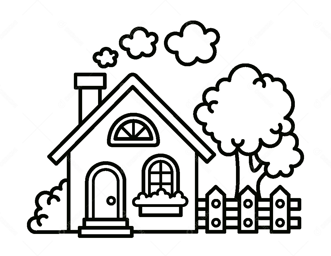 casas para colorir para imprimir