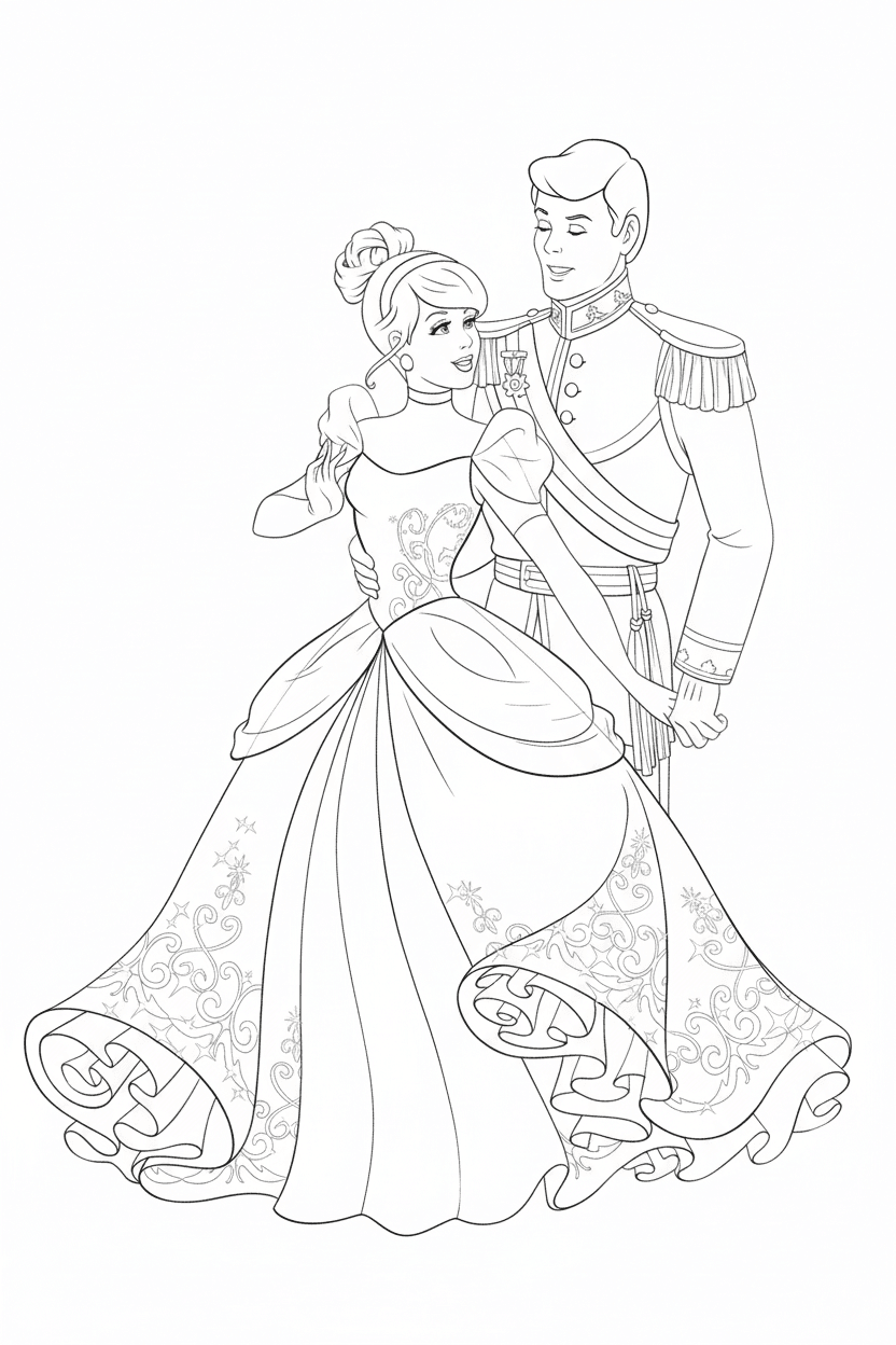 melhores desenhos da cinderela para colorir online
