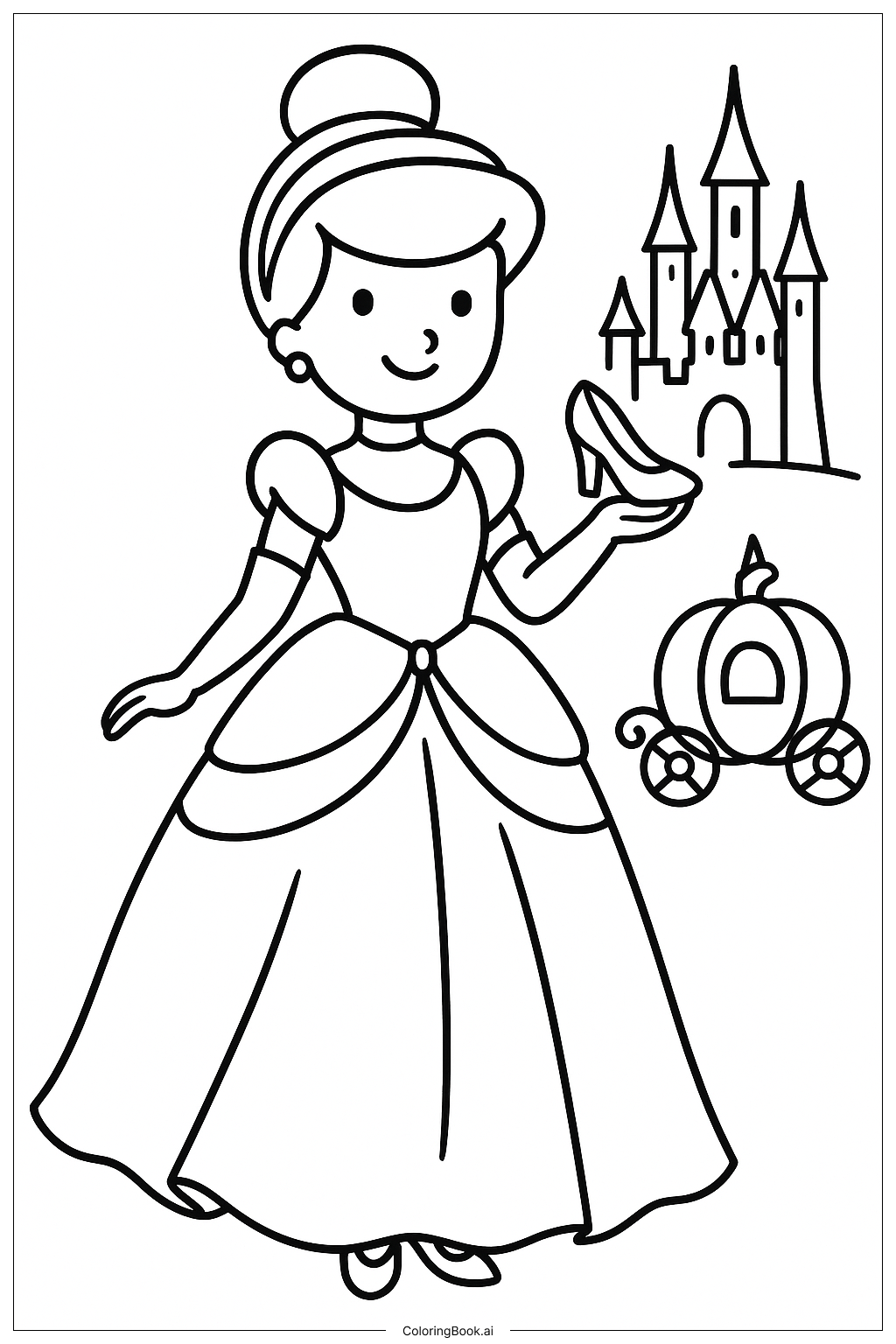 desenho da cinderela vs aurora para colorir