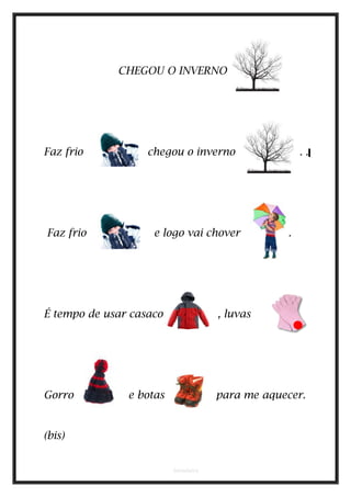 objetos de inverno com a letra a