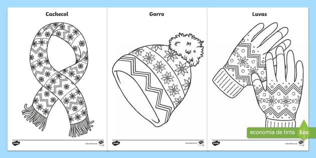 objetos de inverno com a letra a