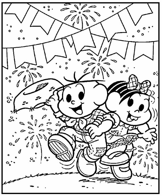 atividade de colorir festa junina