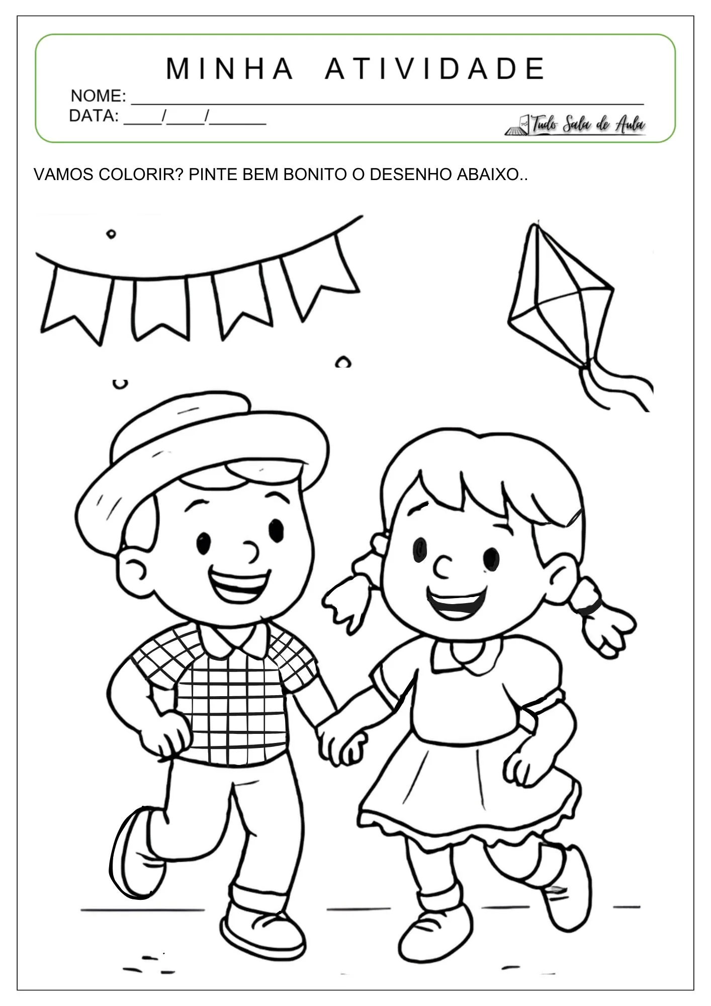 moldes festa junina para colorir