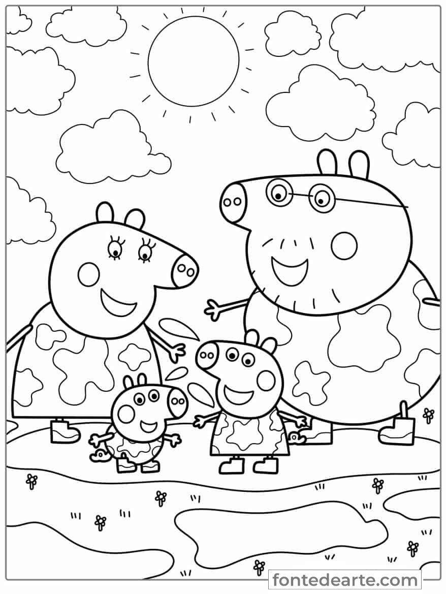 desenhos da mamãe pig para colorir