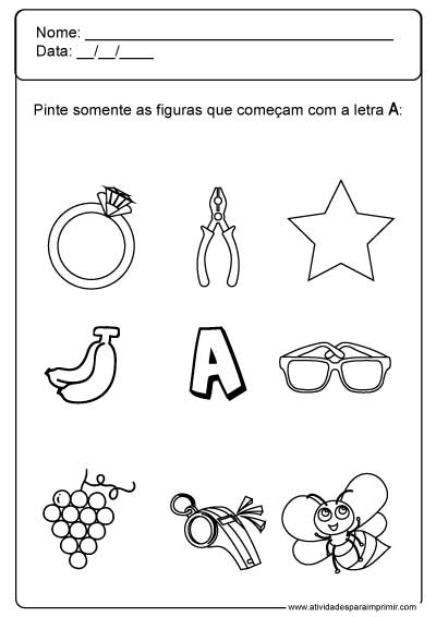 escrita das letras