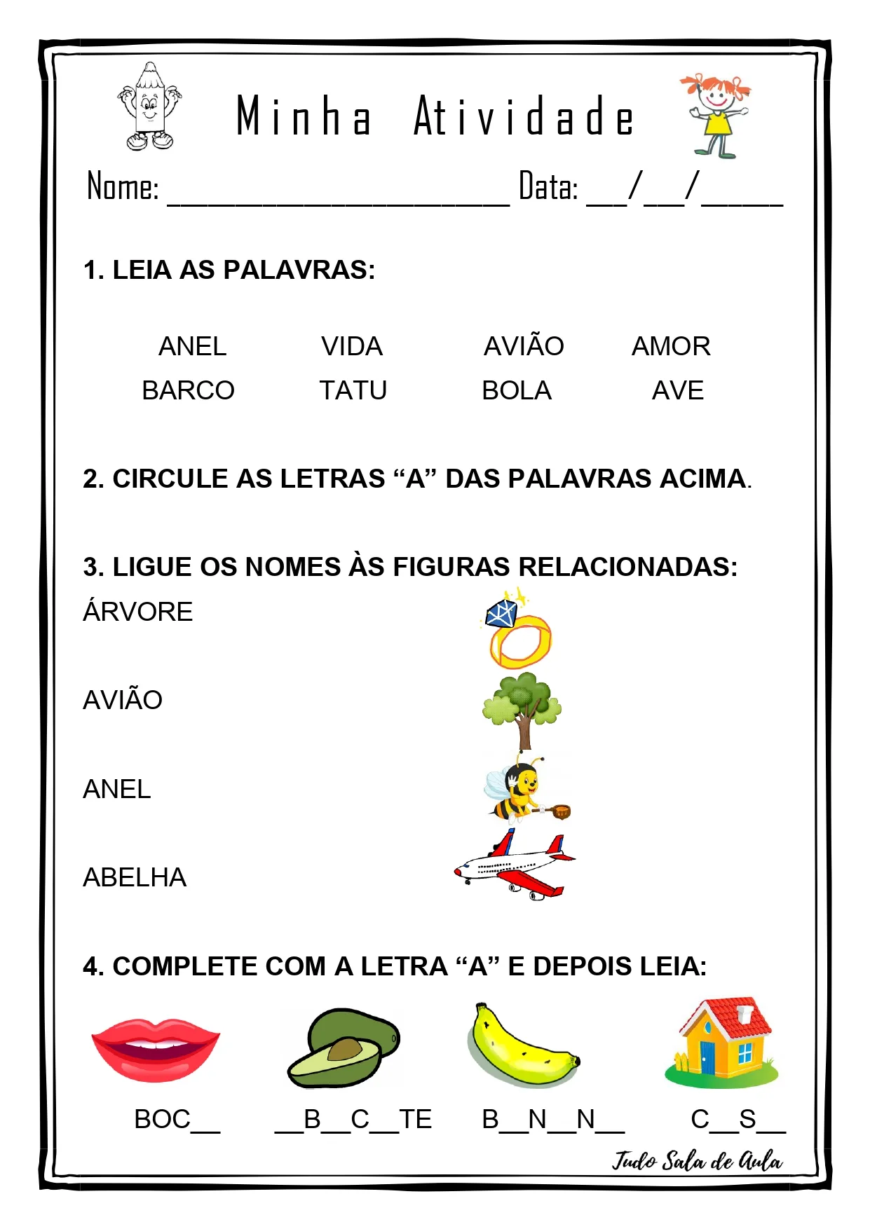 elogios com a letra a