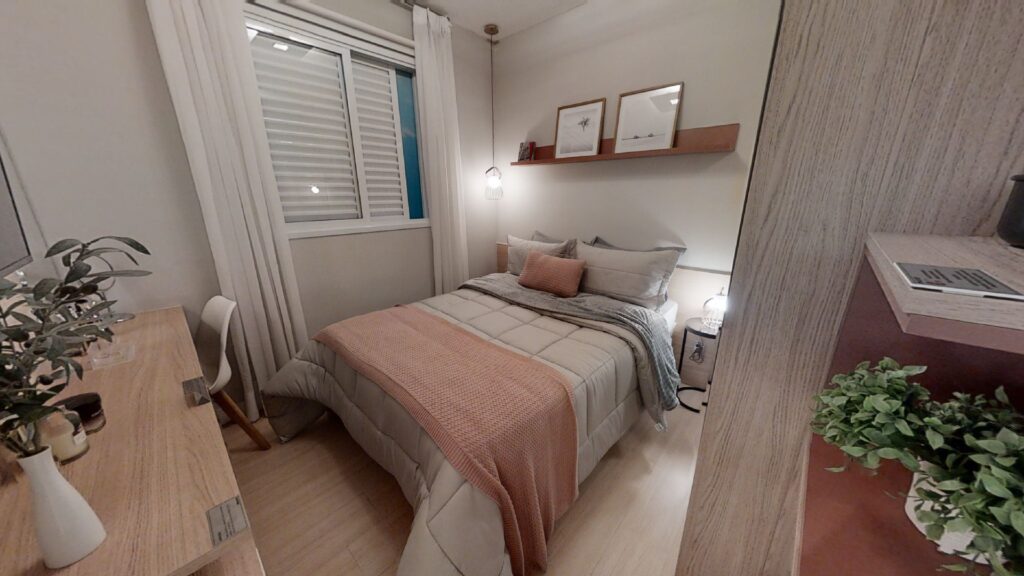 decoração quarto casal minimalista