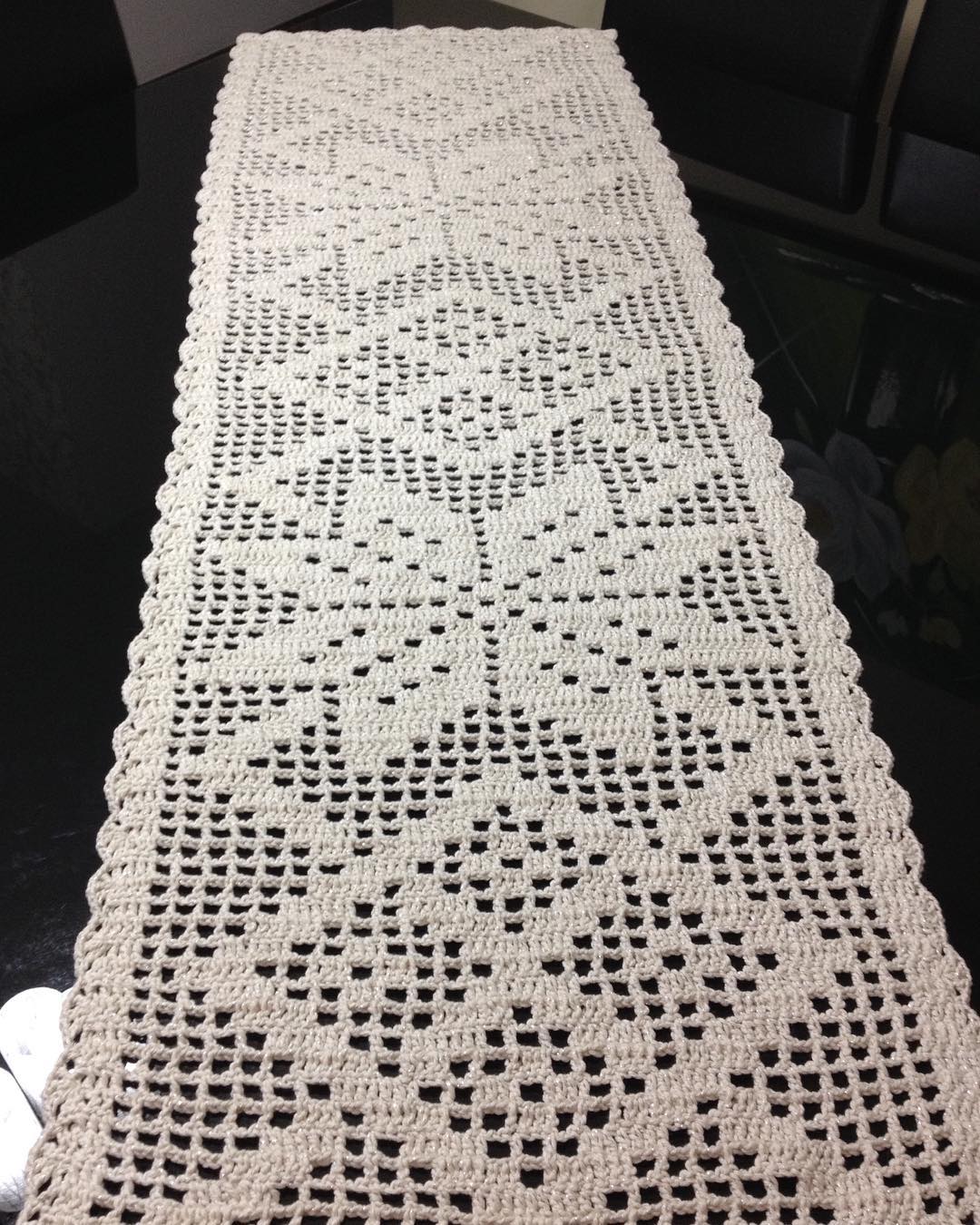 ideias de caminho de mesa de crochê para sala de jantar