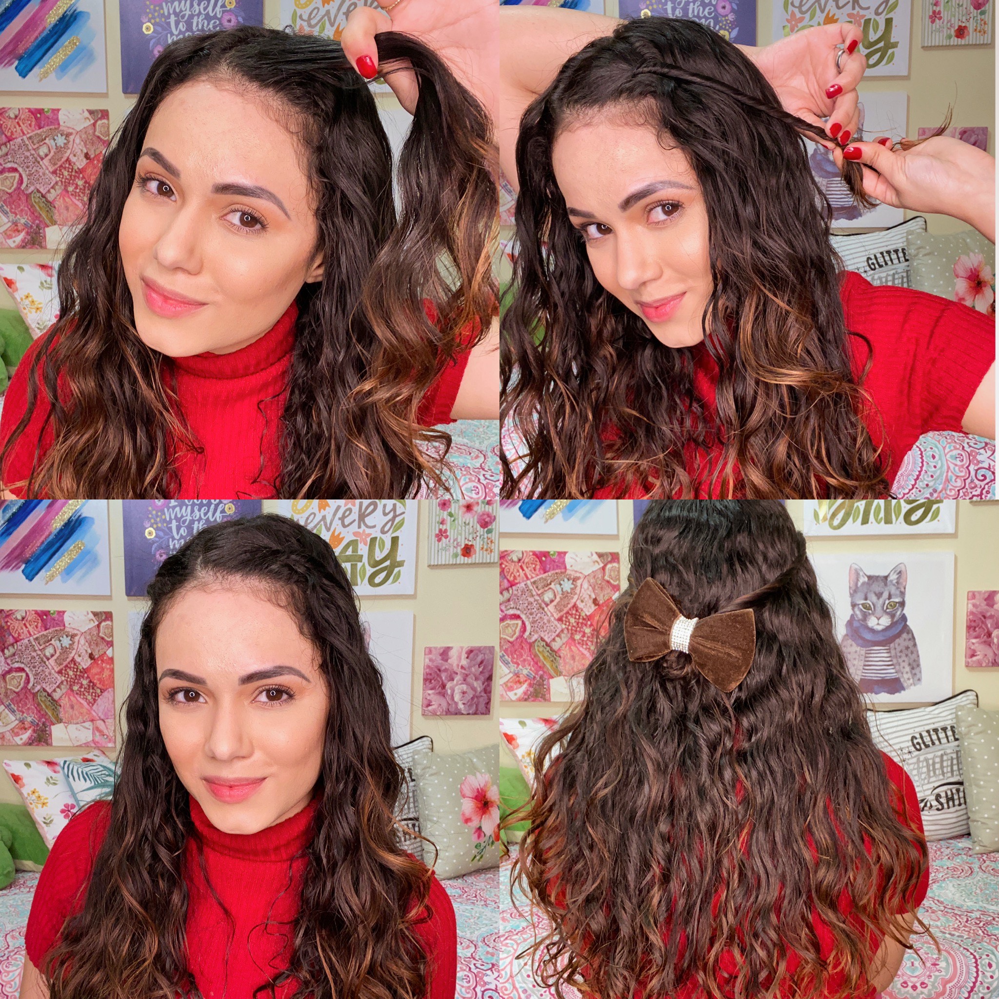 penteado para cabelo cacheado com rabo de cavalo