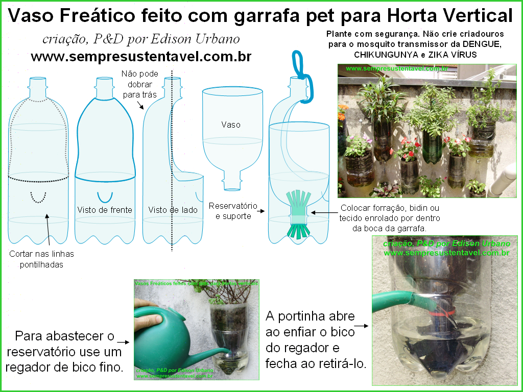 ideias criativas horta vertical garrafa pet