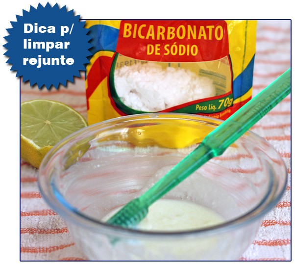 limpeza de rejunte com vinagre e bicarbonato