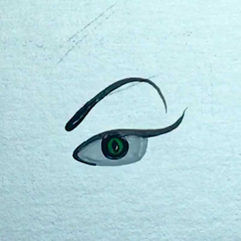 como desenhar os dois olhos